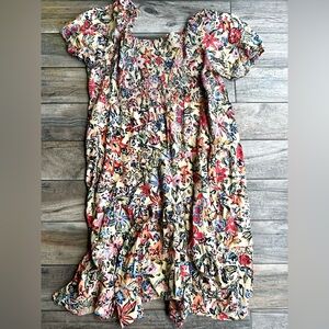 Sonoma Goods for Life Women's Multicolor Tropical Tiered Dress Sz 4x